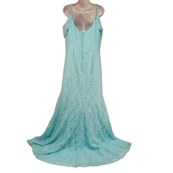 Morilee Bridesmaids Lace Beading Zipper Back Dress Style#21531 Mint Size 16 - Picture 2 of 12